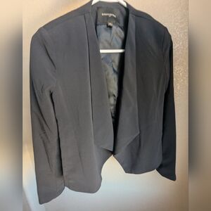Banana Republic navy waterfall cropped blazer